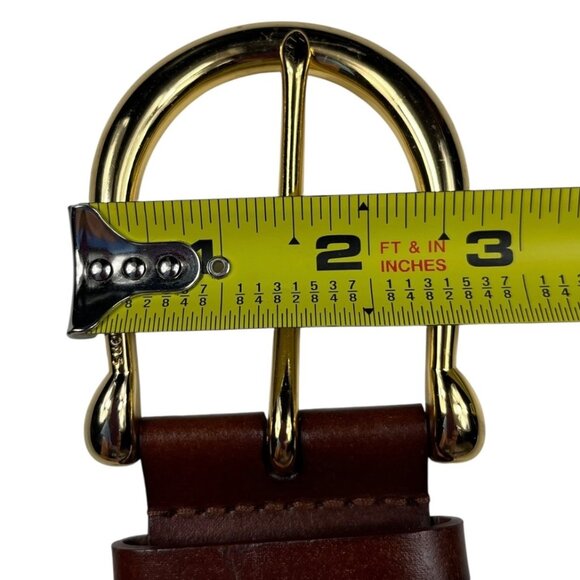 MICHAEL Michael Kors Bonded Leather Woven Belt Size Medium Brown Goldtone Buckle - Picture 8 of 11